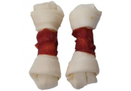 Ласощі для собак Вузлові кістки із сиром'ятної шкіри з качиним м'ясом 500 г