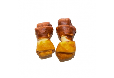 Ласощі Вузлові кістки із сиром'ятної шкіри з качиним та курячим м'ясом для собак, 500 г