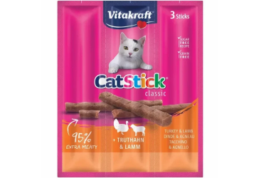 Ласощі для кішок Vitakraft Cat Stick Turkey & Lamb (м'ясні палички з індичкою та бараниною) - 18 г (3х6г)