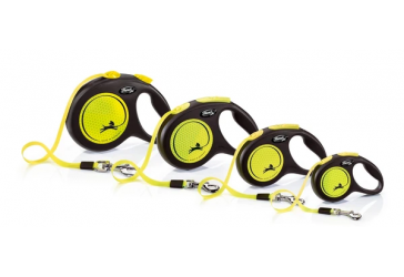 Повідець-рулетка Flexi New Neon M стрічка 5м/25кг жовтий