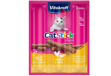 Ласощі для котів Vitakraft Cat Stick mini poultry & amp; Liver Cat (м'ясні з птицею та печінкою) - 18 г (3х6г)