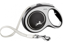 Повідець-рулетка Flexi New Comfort L стрічка 8 м/50 кг чорний