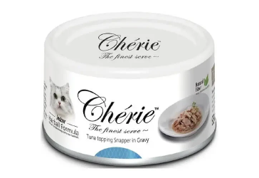 Вологий корм для кішок Cherie Hairball Control 80g контроль утворення грудочок шерсті тунець і луціан в соусі
