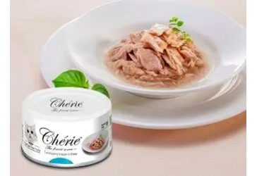 Вологий корм для кішок Cherie Hairball Control 80g контроль утворення грудочок шерсті тунець і луціан в соусі
