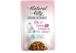 Влажный корм Natural Kitty Chunk in Gravy Chicken and Tuna для кошек в виде кусочков курицы и тунца в соусе, 8
