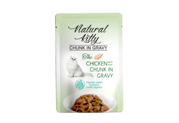 Влажный корм для кошек -NaturalKittyChunkinGravyChicken LiverwithTuna(тунец/курица/куриная печень в соусе)-85г