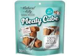 Лакомство для кошек и собак Natural Kitty Meaty Cube 100% Tuna & Anchovy, в виде кубиков, тунец и анчоусы, 60