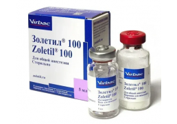 Золетил (Zoletil) 100 средство для общей анестезии кошек и собак 5 мл Virbac