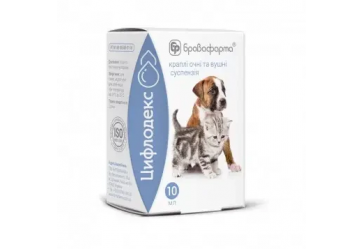 Цифлодекс 10 мл капли ушные и глазные для собак и кошек для лечения отита и болезней глаз
