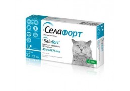 Селафорт капли от блох клещей и гельминтов для кошек весом 2,6-7,5 кг, 1 пипетка