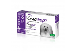 Селафорт капли от блох клещей и гельминтов для собак 30 мг. весом 2,6-5 кг, 1 пипетка