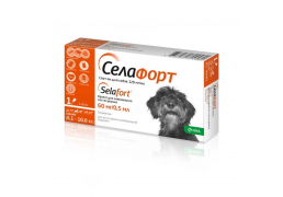 Селафорт капли от блох клещей и гельминтов для собак 60 мг. весом 5,1-10 кг, 1 пипетка