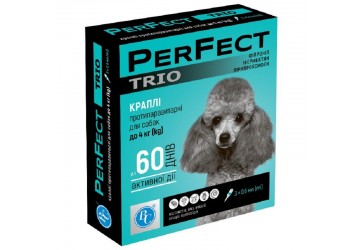 Капли противопаразитарные PerFect TRIO для собак до 4 кг 3 пипетки по 0.6 мл
