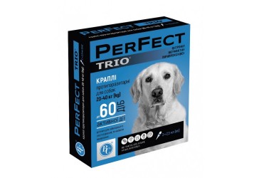 Капли противопаразитарные PerFect TRIO для собак 20-40кг 3 пипетки по 2.5 мл