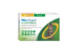 Нексгард Комбо (NexGard Combo) - Капли от блох, клещей и гельминтов для кошек весом  2,5 - 7,5 кг (3 шт. уп.)