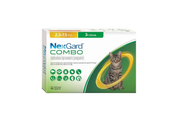 Нексгард Комбо (NexGard Combo) - Капли от блох, клещей и гельминтов для кошек весом  2,5 - 7,5 кг (3 шт. уп.)