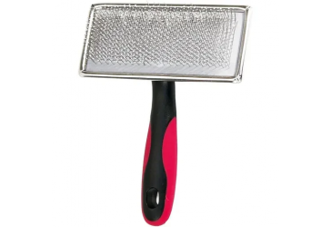 Пуходерка для кошек и собак Croci Vanity с напылением большая для длинной шерсти 11.2х14.2 см красная